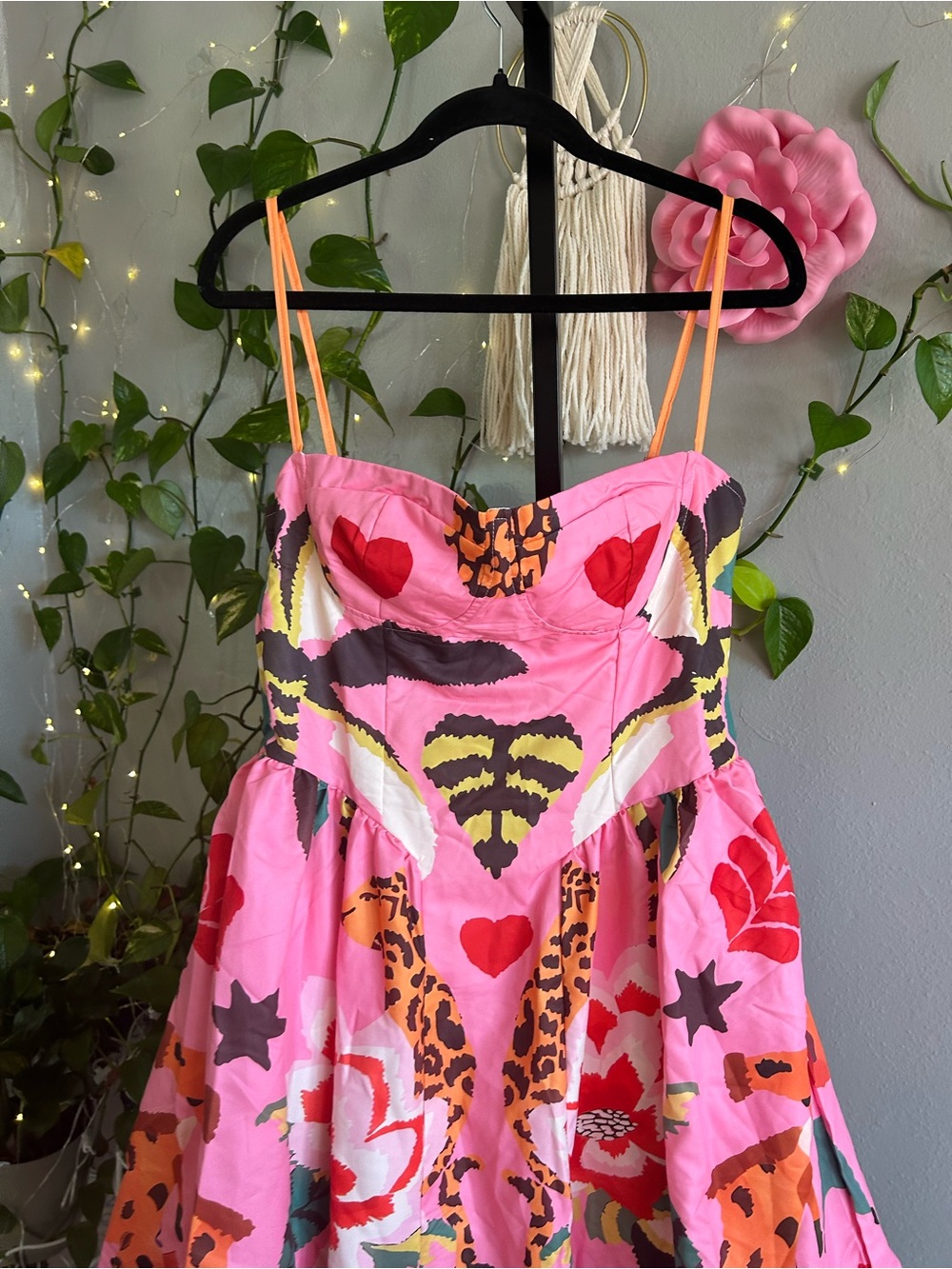 Pink Rainforest Escape Midi Dress ( Large) - Picture 6 of 7